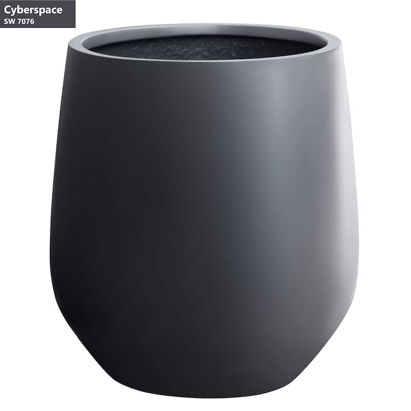DreamPatio La Mirada 1-piece Fiberstone Tapered Planter for Indoor/Outdoor - 20x20x21.5 - Charcoal