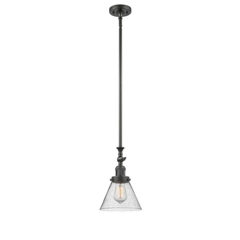 Innovations Lighting Large Cone 8" Wide Adjustable Mini Pendant - Oiled Rubbed Bronze / Seedy