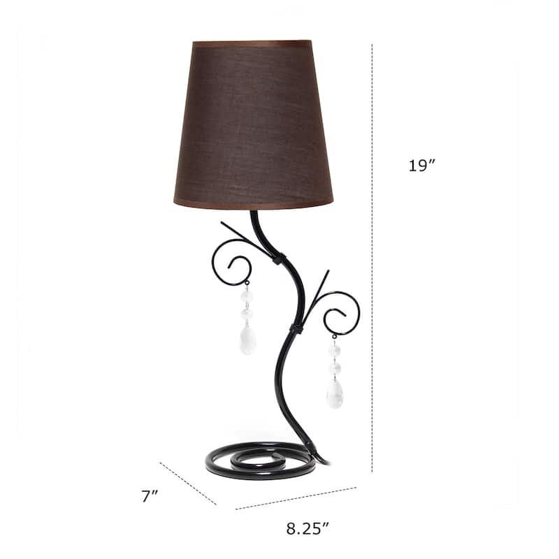 19 in. Brown Finish Table Lamp with Brown Shade, Sturdy Table Lamp for Living Rooms and Bedrooms