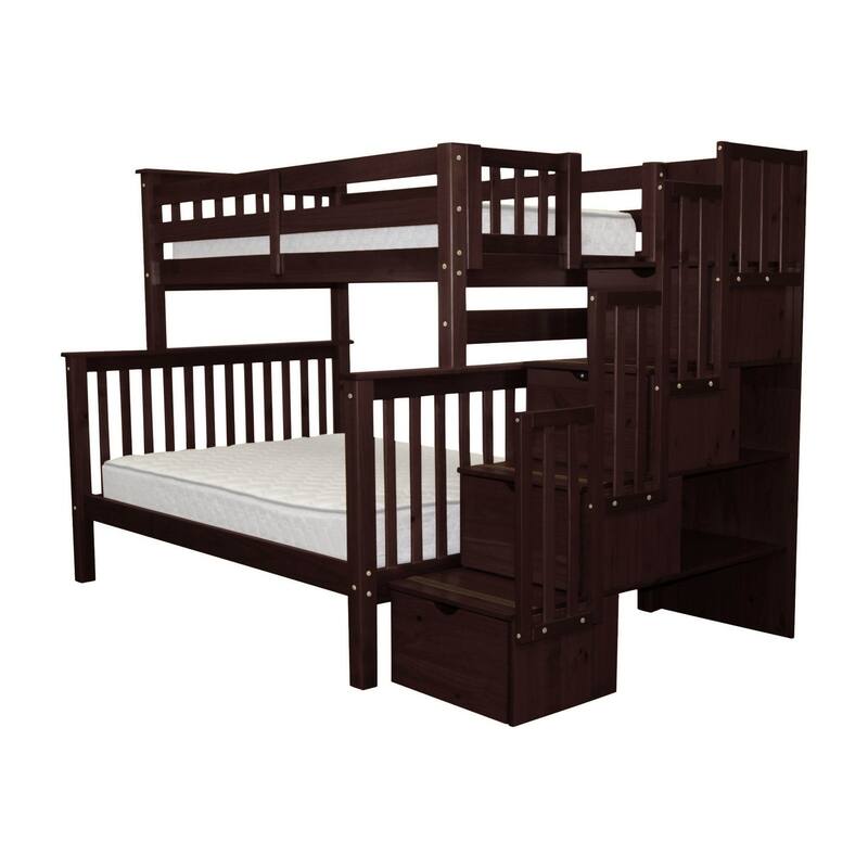 Taylor & Olive Trillium Twin over Full Stairway Bunk Bed