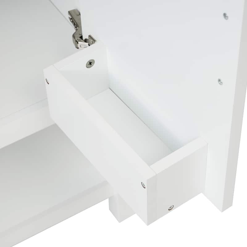 30" White Bathroom Vanity with Ceramic Sink and Versatile Storage - Ideal for Small Bathrooms