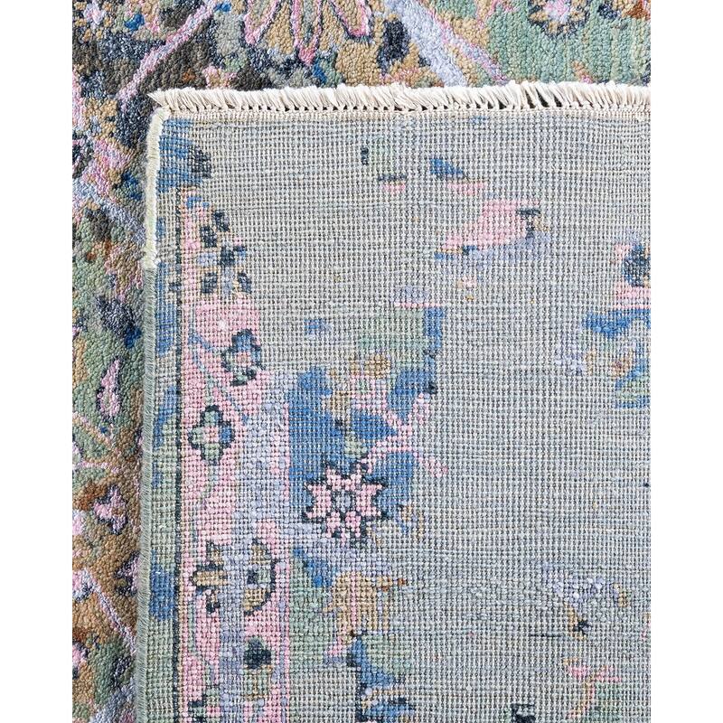 Ikat One-of-a-Kind Hand-Knotted Area Rug - Gray, 9' 1" x 11' 10" - 9' 1" x 11' 10"