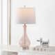 SAFAVIEH Lighting Finnley 28-inch Crackle Glass LED Table Lamp. - 14" W x 14" D x 28" H - Blush