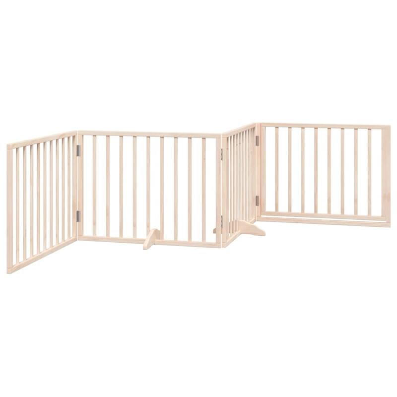 vidaXL Dog Gate Foldable Poplar Wood