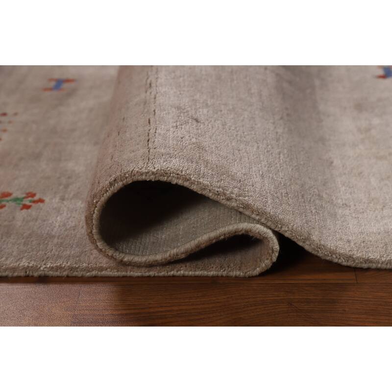 Modern Gabbeh Indian Foyer Rug Handmade Silk Carpet - 2'10"x 4'11"