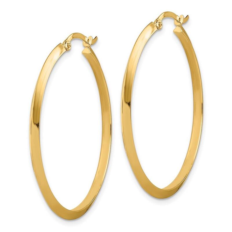 Curata 14k Yellow Gold Polished 39.25x37.75mm Hoop Earrings