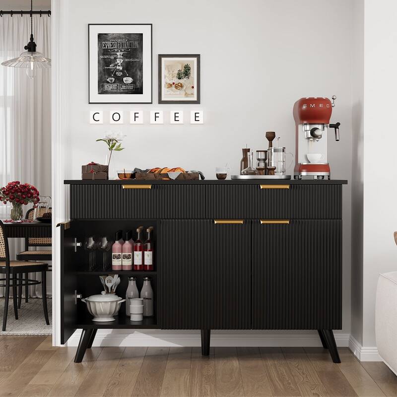Gymojoy Sideboard Buffet Cabinet Storage, Modern Buffet with 3 Doors & 2 Drawers, Adjustable Shelves for Kitchen, Living Room