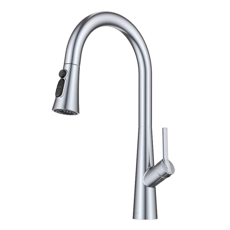 KRAUS Odelia 4-Function Single Handle Pull Down Kitchen Faucet - CH - Polished Chrome