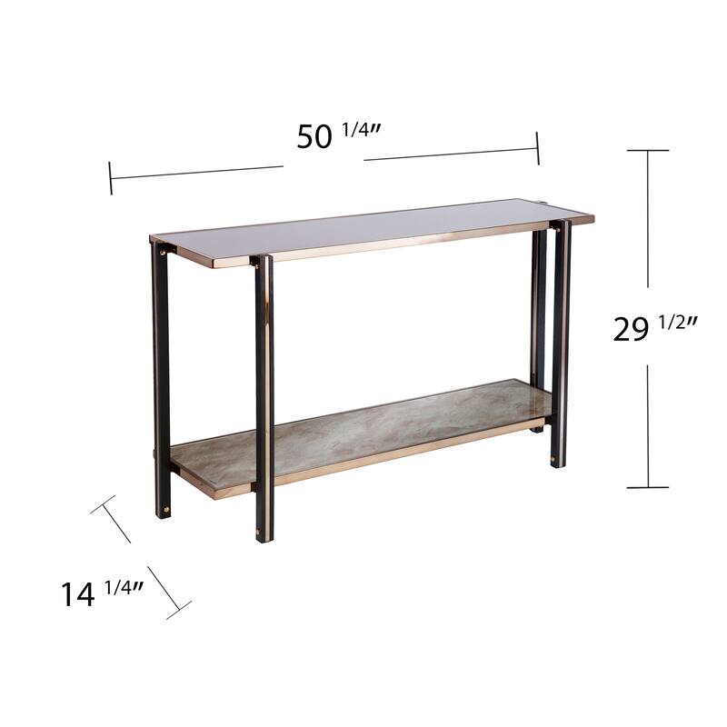 SEI Furniture Thornberry Transitional Champagne Metal Console Table