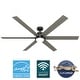 preview thumbnail 2 of 18, Hunter Wi-Fi Gravity Windmill Ceiling Fan w/LED Light Kit and Handheld Remote - Rustic, Transitional - SMART FAN! ENERGY STAR!