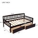 preview thumbnail 5 of 25, Kids Daybed Wood Sofa Bed with Pull-out Storage Drawers Twin Size Platform Storage Bed with Headboard Footboard Guardrails