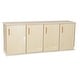 preview thumbnail 3 of 3, Contender 4 Section Stackable Storage Organizer with Doors Locker, Bookshelf Cabinet, for Classroom - 49"