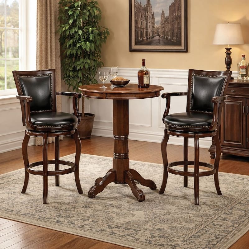 Boraam Jones Wood Swivel Bar Stool