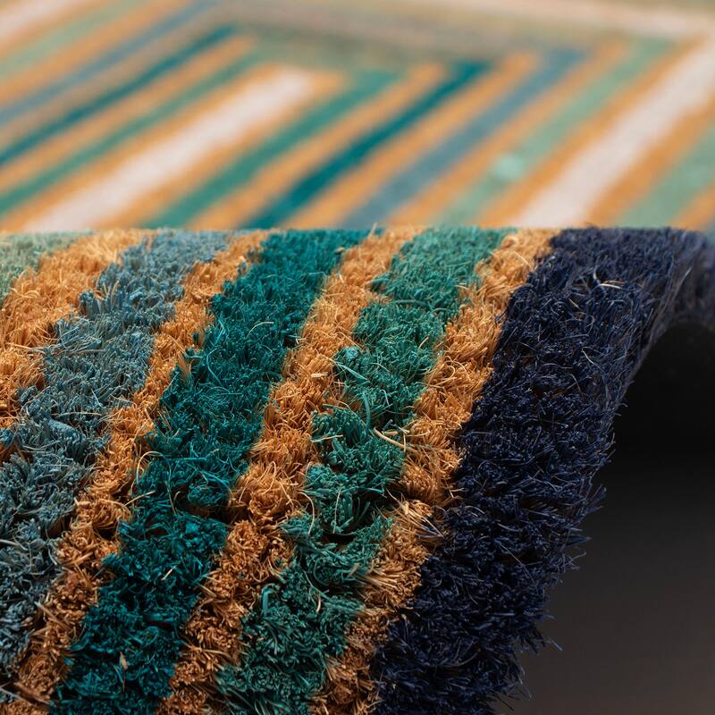 Liora Manne Multi Border Coir Welcome Door Mat (1'6" x 2'6")