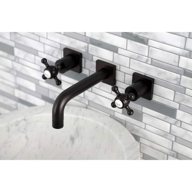 Kingston Brass Metropolitan Two-Handle 3-Hole Wall Mount Bathroom Faucet
