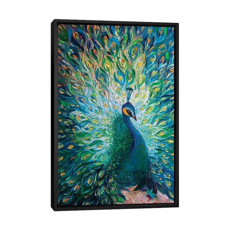iCanvas "Peacock XXXII" by Willson Lau Framed Canvas Print - Black - 48x32