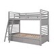 preview thumbnail 12 of 57, Twin over Twin Classic Wooden Bunk Bed with Two Drawers,Space-Efficient Multifunctional Bunk Bed With Storage