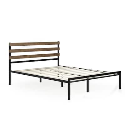 Metal Bed Frame Foundation with Headboard-Twin Size