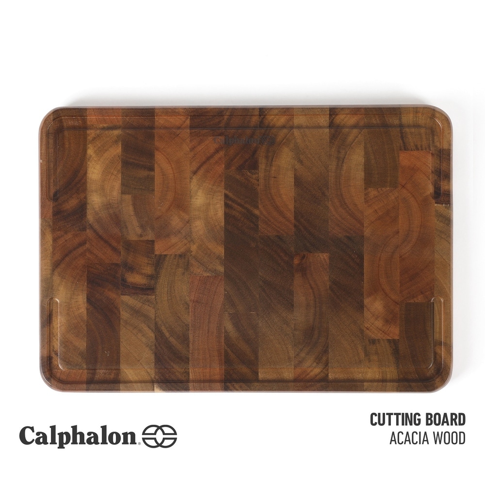 Calphalon Edge Guard Large 20 x 15, 18 x 12, or 13.6 x 9.5in End Grain Acacia Wood Cutting Board