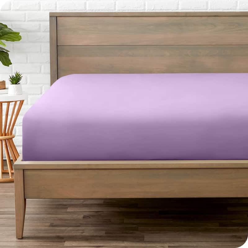 Bare Home Double Brushed Deep Pocket Fitted Sheet - Full - Lavender