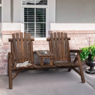 Outsunny Wood Adirondack Patio Bench Chair