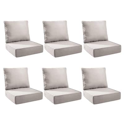 Pocassy 24"x24"x6" Thick Cushions Indoor/Outdoor Deep Seat Cushion
