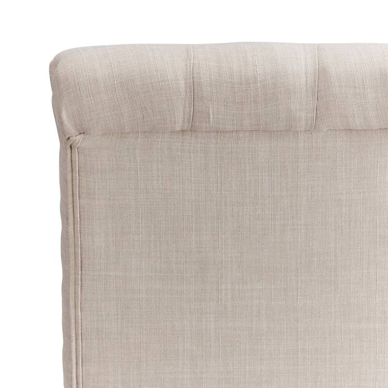 Benchwright Linen Tufted Dining Chair with Brown Finish Legs (Set of 2) by iNSPIRE Q Artisan