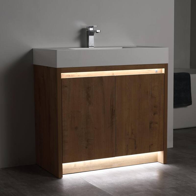 Blossom 48" All Wood Freestanding Bathroom Vanity with Acrylic Sink