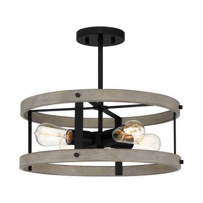 Sanibel 4-Light Matte Black Pendant - Matte Black