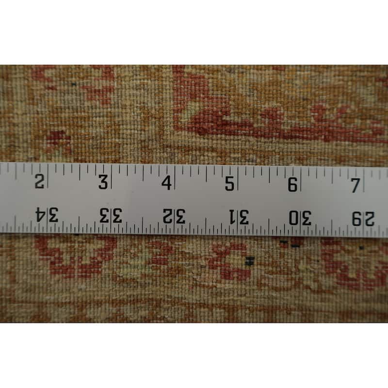 Hand Knotted Oriental 100% Wool Carpet Traditional Floral Oranges & Rust Qum Area Rug - 9' 5'' X 6' 1''