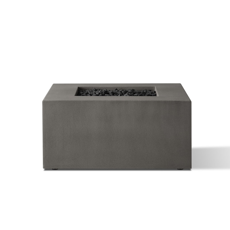 Provo Casual Square Propane Fire Table in Carbon by Jensen Co - 40 x 40 x 19