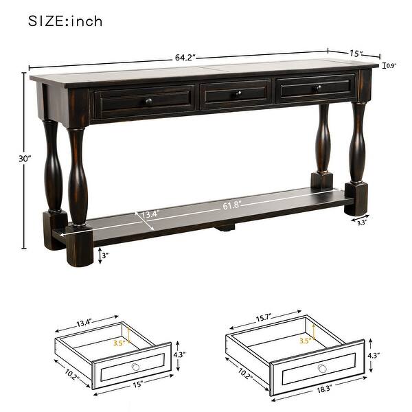 Shop Console Table With Drawers And Shelf For Entryway Overstock 31979188