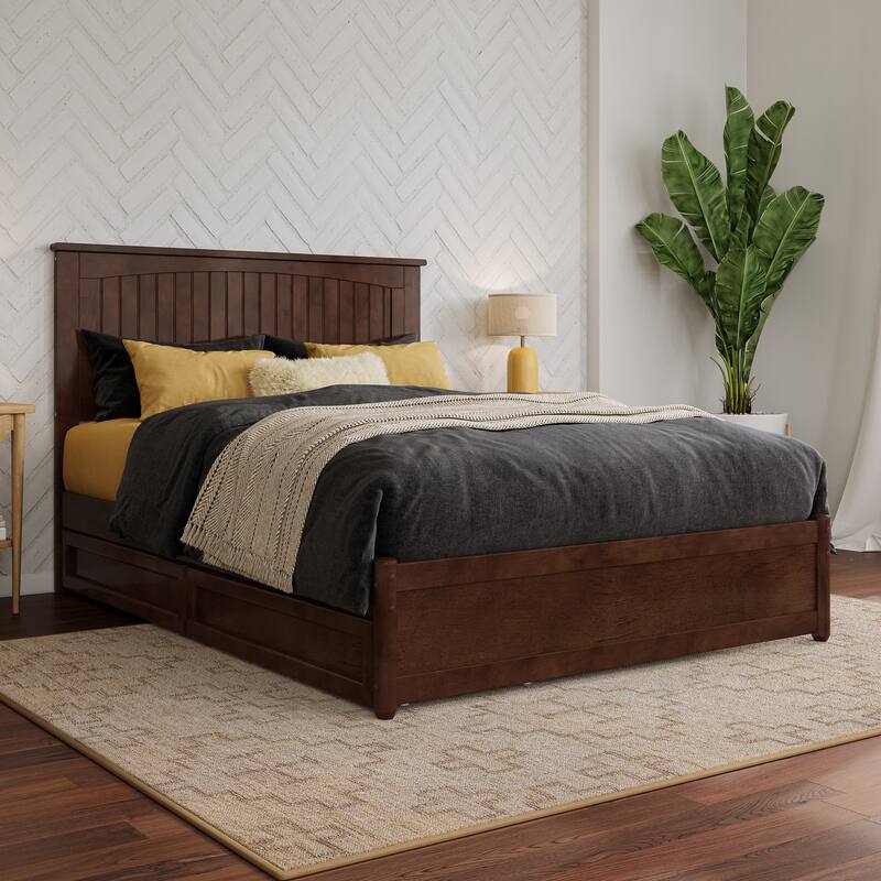 Malta Platform Bed with Panel Footboard and Storage Drawers