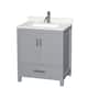 Option Gray / Giotto Quartz Top / Brushed Chrome Hardware