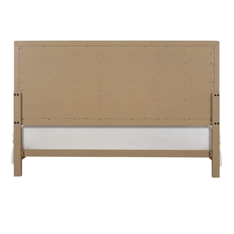 Queen Size Solid Wood Panel Bed with Contemporary Style