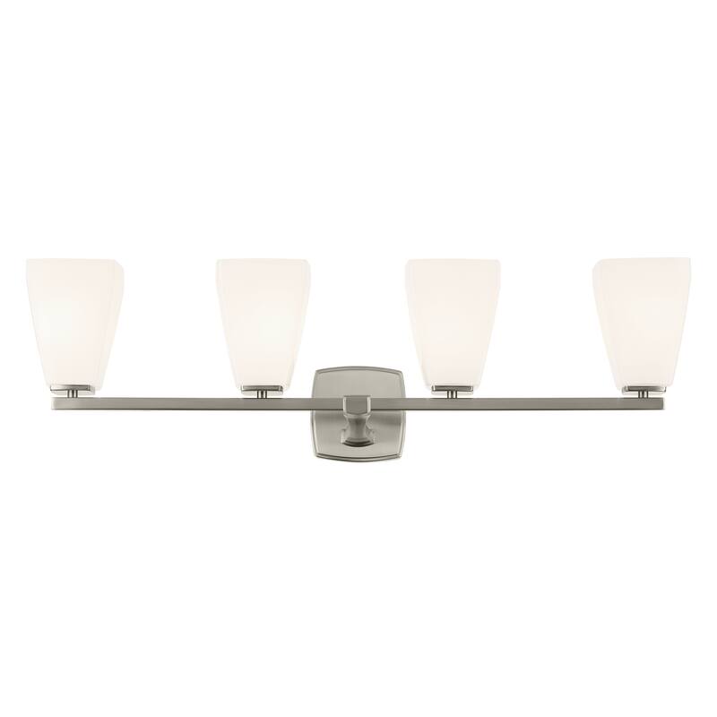 Kichler Lighting Marant 33.25" 4-Light Vanity Light with Opal Glass in Brushed Nickel