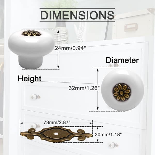 Shop Ceramic Vintage Knobs Drawer Pull Handle Cupboard Wardrobe