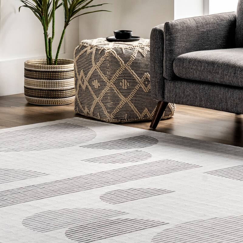 Nuloom Fae SpinClean Geometric Shapes Machine Washable Area Rug
