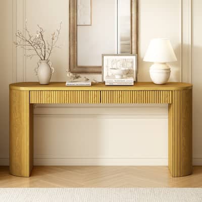 58.2''W Console Table with Pine Veneer,Suitable for Entryway, Hallway, Living Room, Bedroom,Dining room
