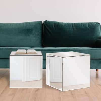 Allan Andrews Silver Orchid Barrett Cube Table - 16 x 16 x 16