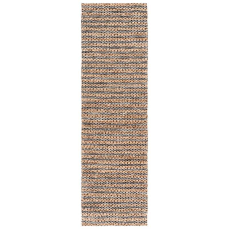 Martha Stewart by SAFAVIEH Handmade Deivi Jute Rug - 2'3" x 8' Runner - Natural/Charcoal