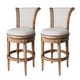preview thumbnail 111 of 110, Maven Lane 31" Pullman Swivel Bar Height Kitchen Stool Set of 2 - Fabric Weathered Oak