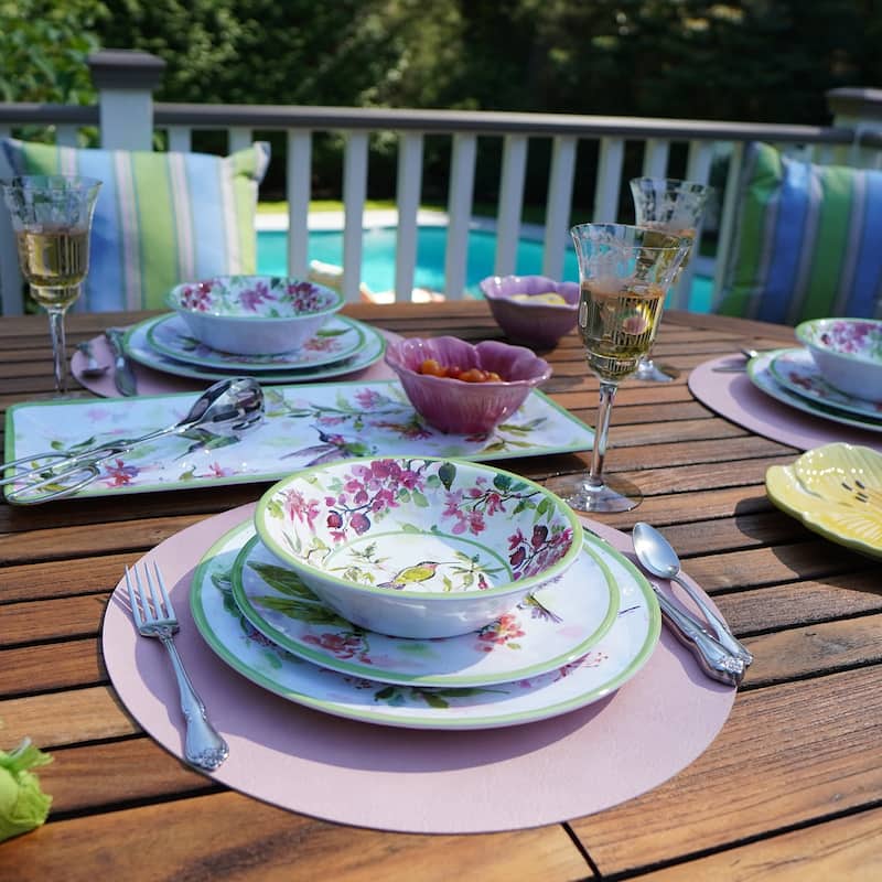 Certified International Hummingbirds Melamine 7.5" All Purpose Bowls, Set of 6 - 7.5" Diameter x 2"