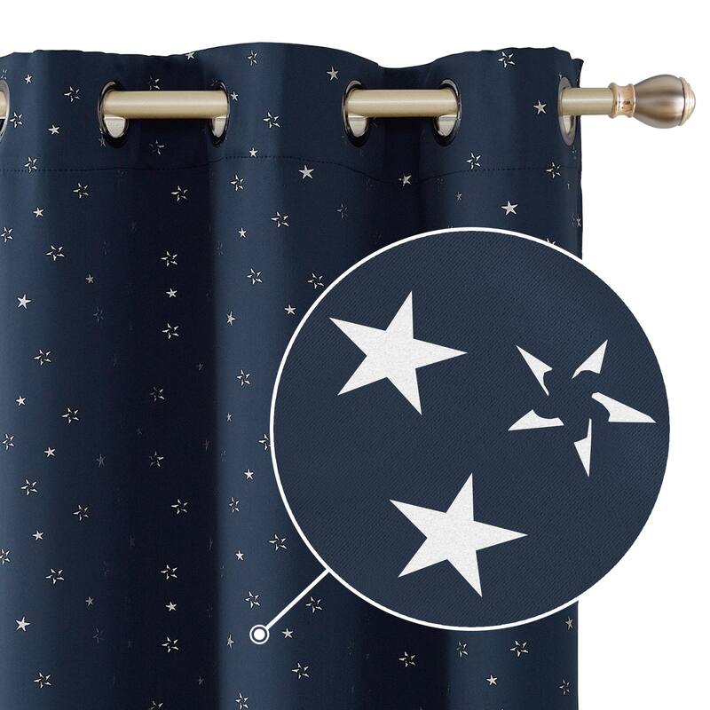 Deconovo Room Darkening Silver Star Curtains 2 Panel