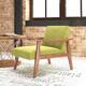 Zenvida Mid Century Modern Accent Armchair Solid Hardwood Upholstered