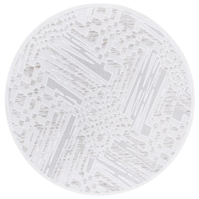 SAFAVIEH Stella Almke Transitional Indoor/Outdoor Washable Backyard Patio Rug - 6'7" Round