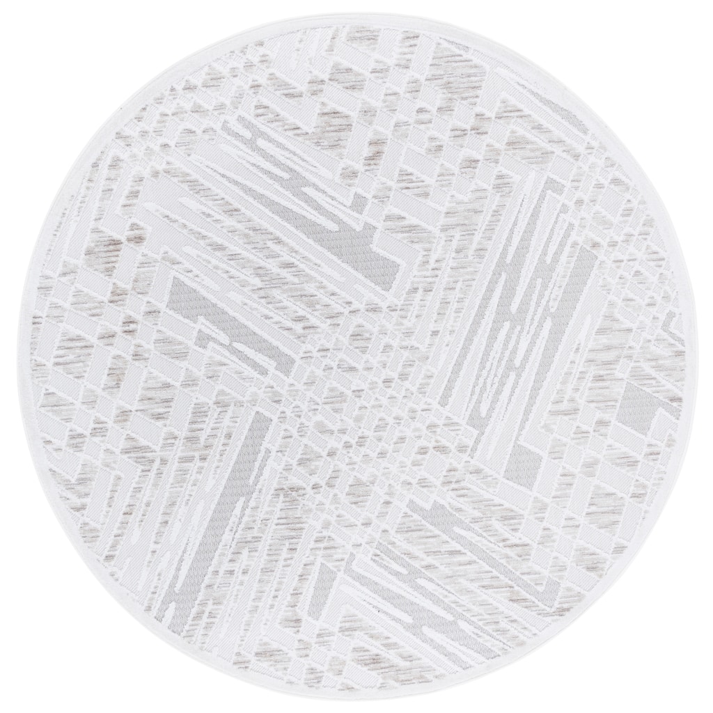 SAFAVIEH Stella Almke Transitional Indoor/Outdoor Washable Backyard Patio Rug - 6'7" Round