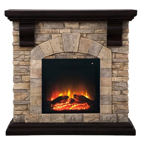 40 In.Freeing Electric Fireplace with stone mantel - L X D X H(Inch):40*12*39.2