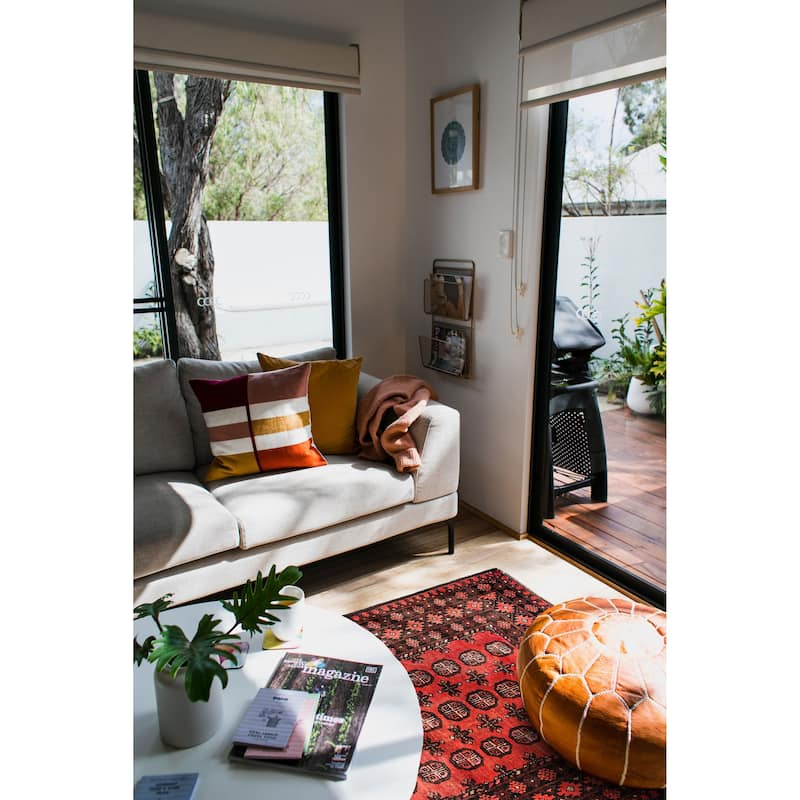 ECARPETGALLERY Hand-knotted Baluch Red Wool Rug - 3'5 x 4'11