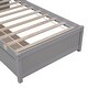 preview thumbnail 9 of 15, Twin Bed with 2 Drawers Solid Wood No Box Spring Needed Grey Platform Bed